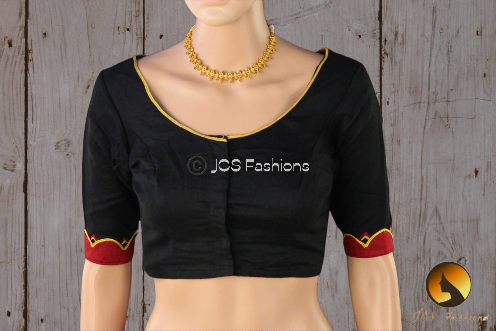 Matka Silk Saree with Fully Stitched Blouse Saree JCS Fashions
