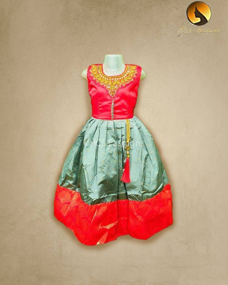 Kids silk cotton frock with Cancun