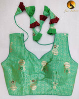 Readymade Saree Blouse| Designer Blouse| Benarasi Jacquard Silk| Crop Top