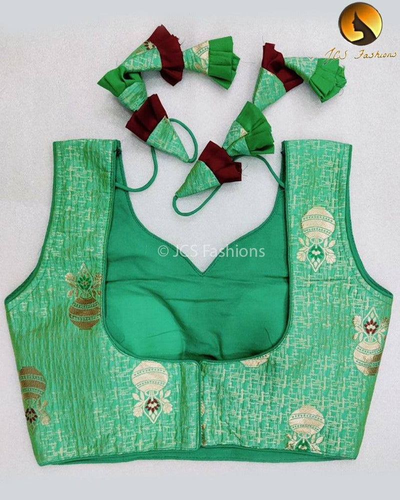 Readymade Saree Blouse| Designer Blouse| Benarasi Jacquard Silk| Crop Top