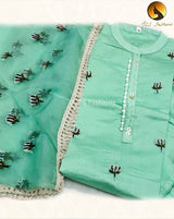 Classic 3 Piece Fancy Designer Kurti with Pant Set