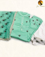 Classic 3 Piece Fancy Designer Kurti with Pant Set