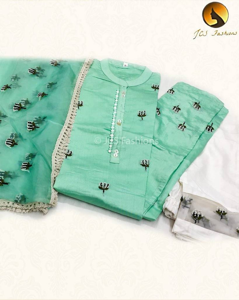 Classic 3 Piece Fancy Designer Kurti with Pant Set