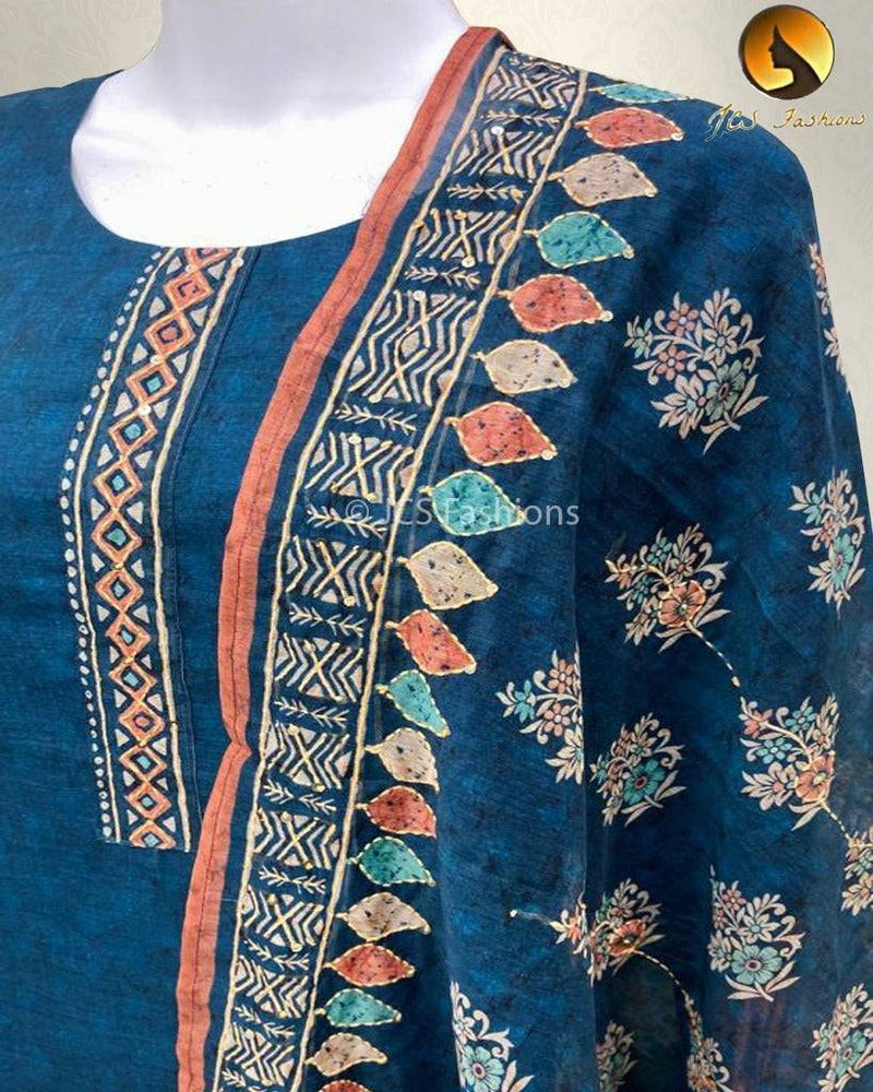 Soft Chanderi 3 Piece Suit