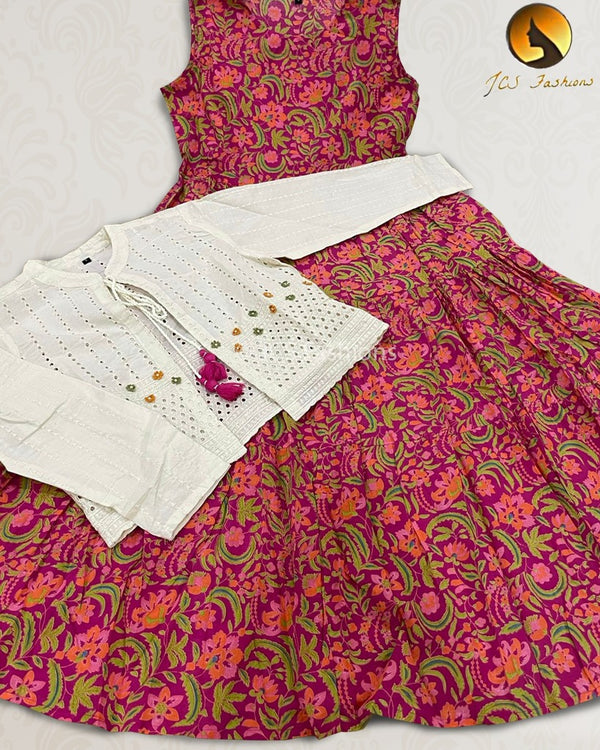 Long Kurti Gown with Jacket, Two Piece Kurti