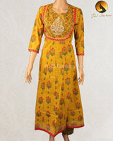 Cotton Anarkali Kurti with pant and dupatta, 3 piece set.