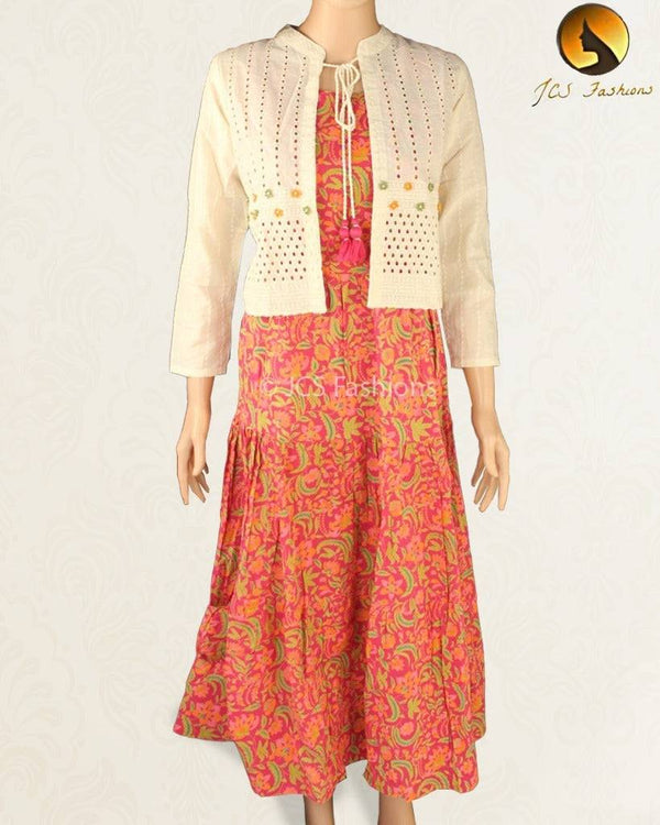Long Kurti Gown with Jacket, Two Piece Kurti
