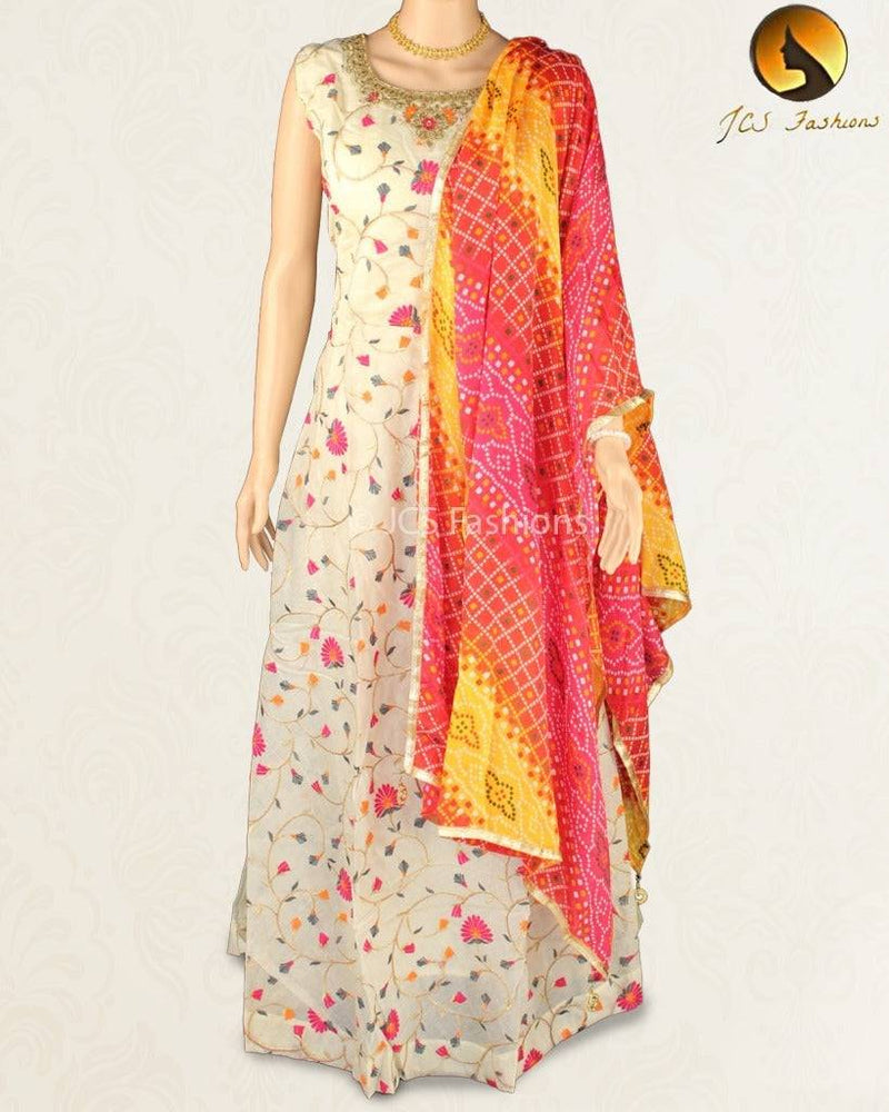 Long Kurti Gown with Three Piece Set