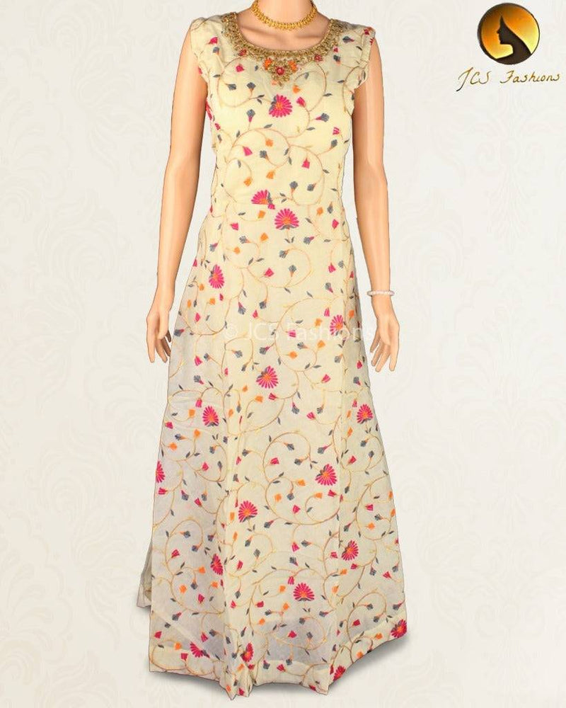 Long Kurti Gown with Three Piece Set