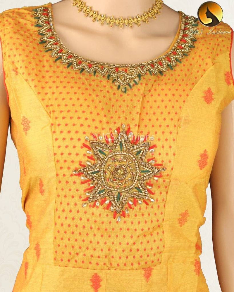 Long Gown Set in Chanderi fabric