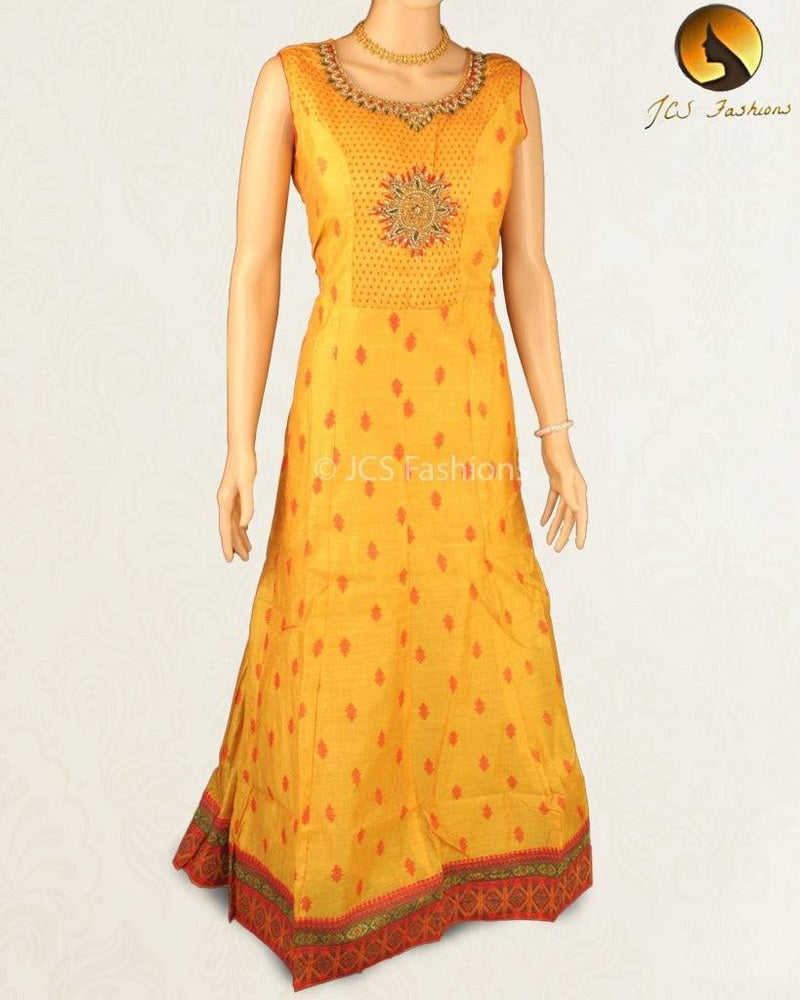 Long Gown Set in Chanderi fabric