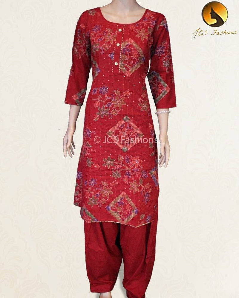 Pure Cotton Salwar With Sequence work