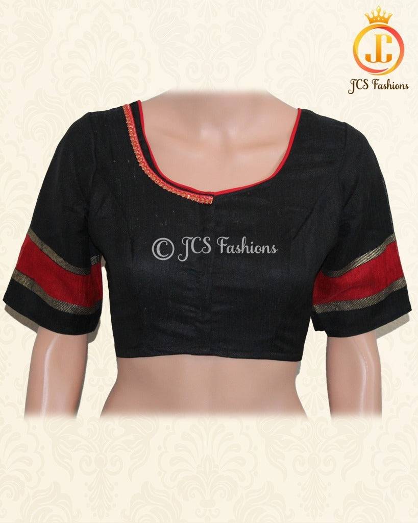 Khadhi silk saree with fully stitched blouse. Saree JCS Fashions