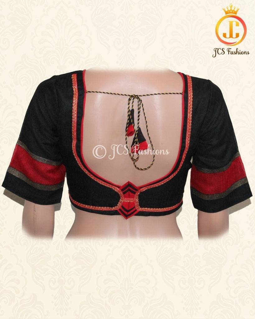 Khadhi silk saree with fully stitched blouse. Saree JCS Fashions