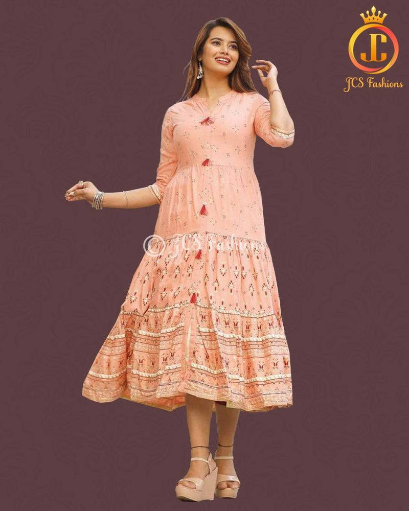 Exquisite Rayon Bollywood Style Indian Kurti Gown. Ships from USA