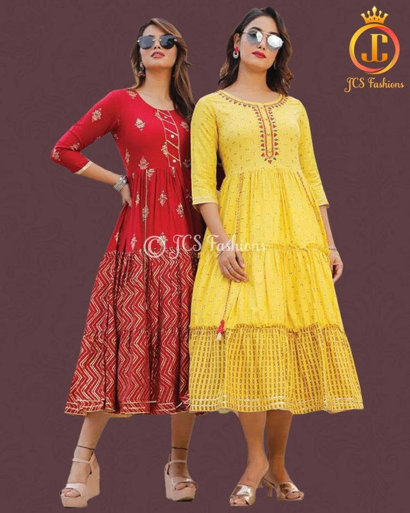 Red Bollywood Style Indian Kurti Gown.