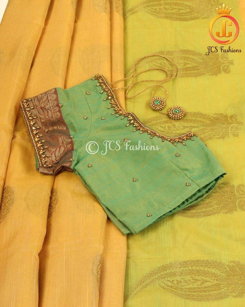 Rich Jute Banarasi Silk Saree in Yellow