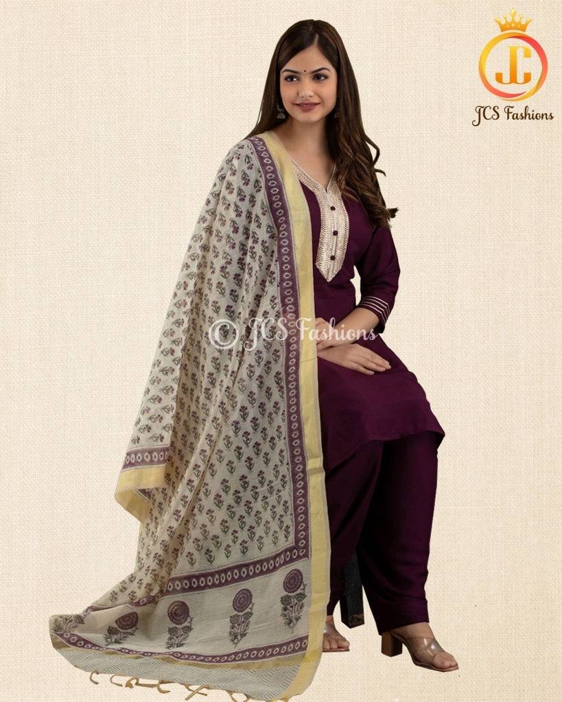 Heavy gota lace work kurti with patiala pant Kurti JCS Fashions