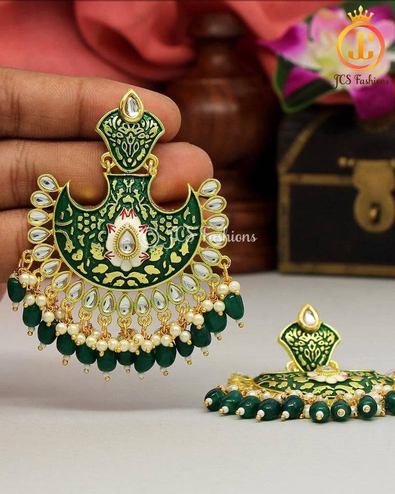 Charming Mint Green Meena Earrings
