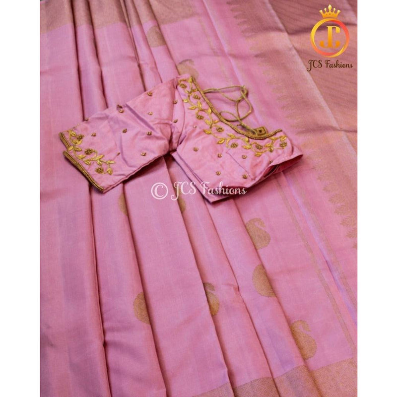 Pure Kanchipuram silk saree in gorgeous pink. Bridal Collection
