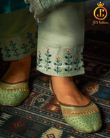 Fancy hand work 3 piece Salwar suit in Blue