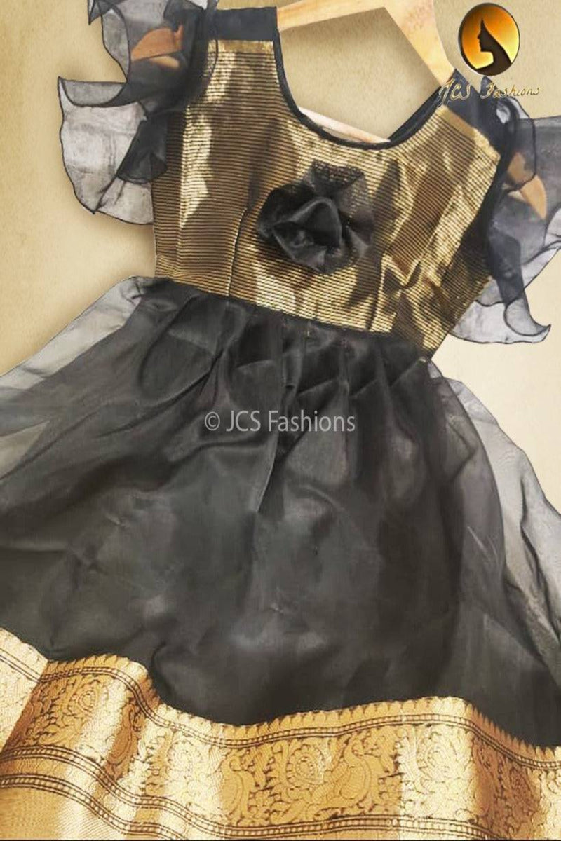 Kid's Light Weight Organza Long Frock