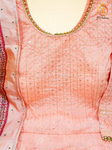 Anarkali Gown With Banarasi Silk Dupatta, Heavy Sequins Work KURTI JCS Fashions