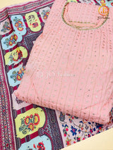 Anarkali Gown With Banarasi Silk Dupatta, Heavy Sequins Work KURTI JCS Fashions