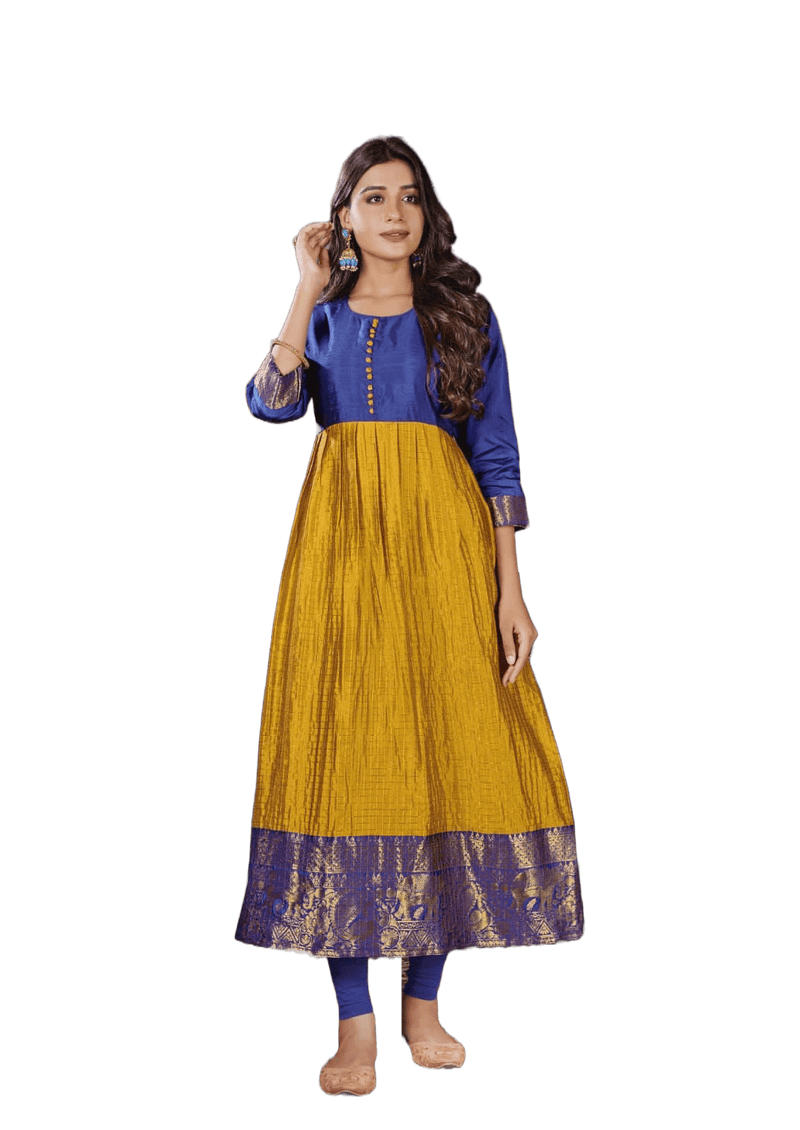 Silk Weaving Kurti with Jacquard Border