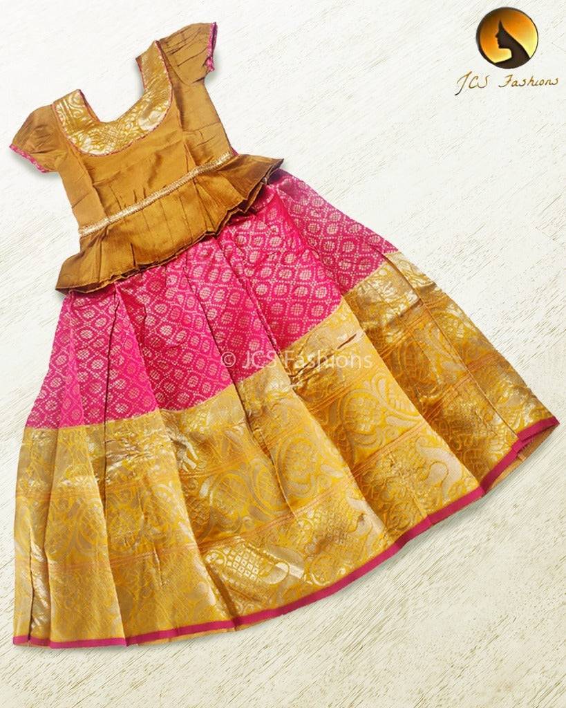 Banarasi Crushed Silk Lehenga for Kids - JCS Fashions