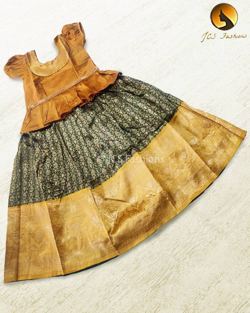 Banarasi Crushed Silk Lehenga for Kids - JCS Fashions