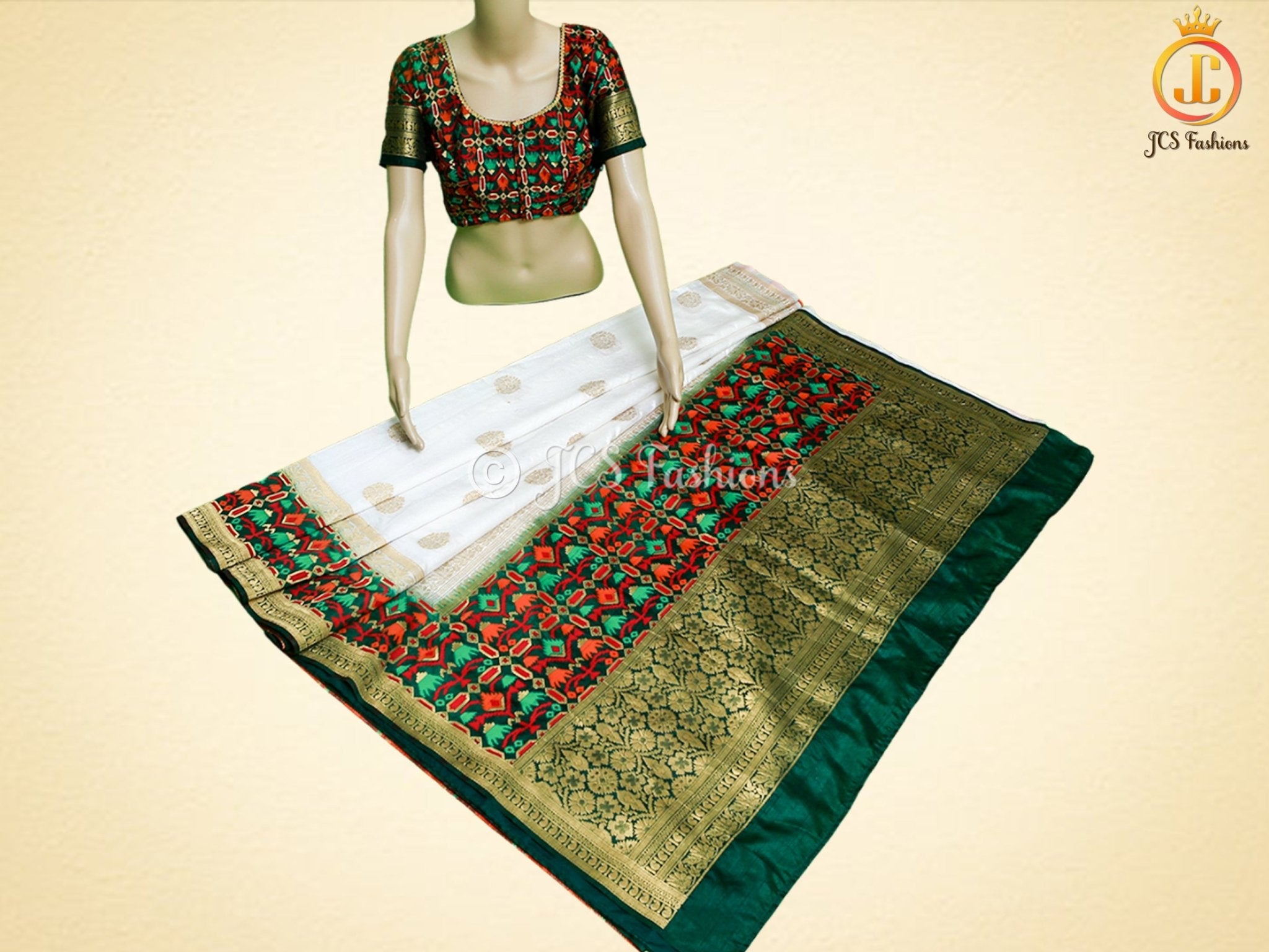 Banarasi Katan Full Weaved Saree With Fully stitched Blouse - JCS Fashions