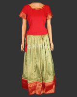 Banarasi Lehenga with Crop Top| Kanchipuram Border Lehenga JCS Fashions