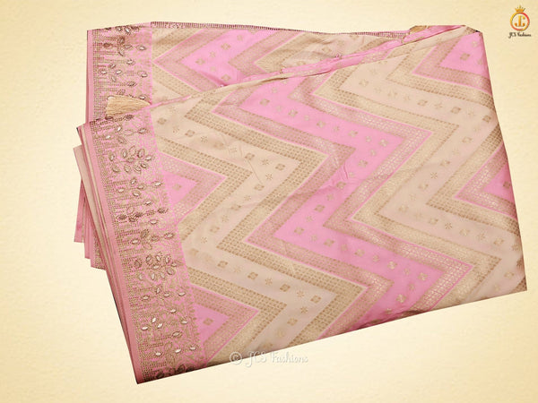 Banarasi Weaves Pure Silk Exclusive Saree With Contrast Blouse SAREE JCS Fashions Cream 5.5 meters