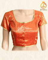 Beautiful Banarasi Brocade Saree Blouse Blouse JCS Fashions Orange 36