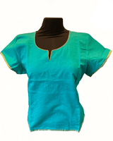 Beautiful Dual tone Silk Cotton Short Kurti KURTI JCS Fashions Greenish Blue X-Large (42)