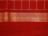 Big Kattem(Square) Body Kanchi Rich Cotton, Red Saree For Women SAREE JCS Fashions