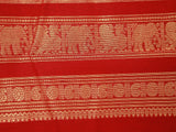 Big Kattem(Square) Body Kanchi Rich Cotton, Red Saree For Women SAREE JCS Fashions