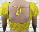 Brocade Silk Blouse: Short Sleeve, Front Open and Padded Blouse JCS Fashions
