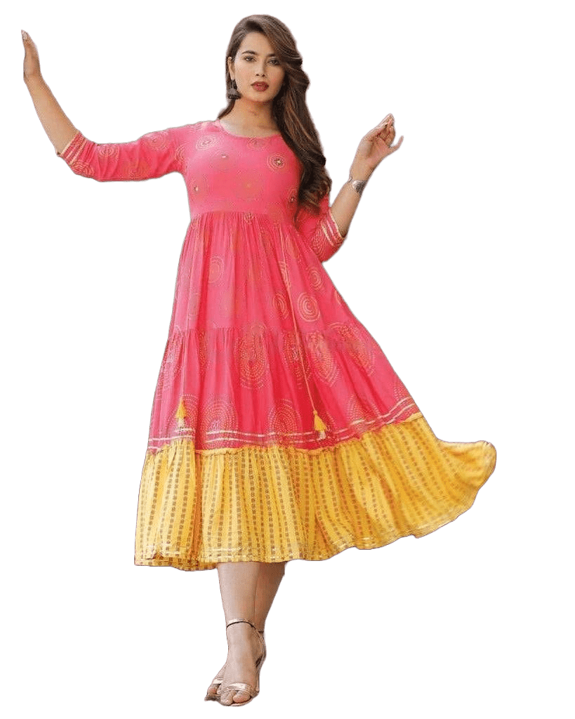 Chic Embroidery Bollywood Style Indian Kurti Gown. Ships from USA - JCS Fashions
