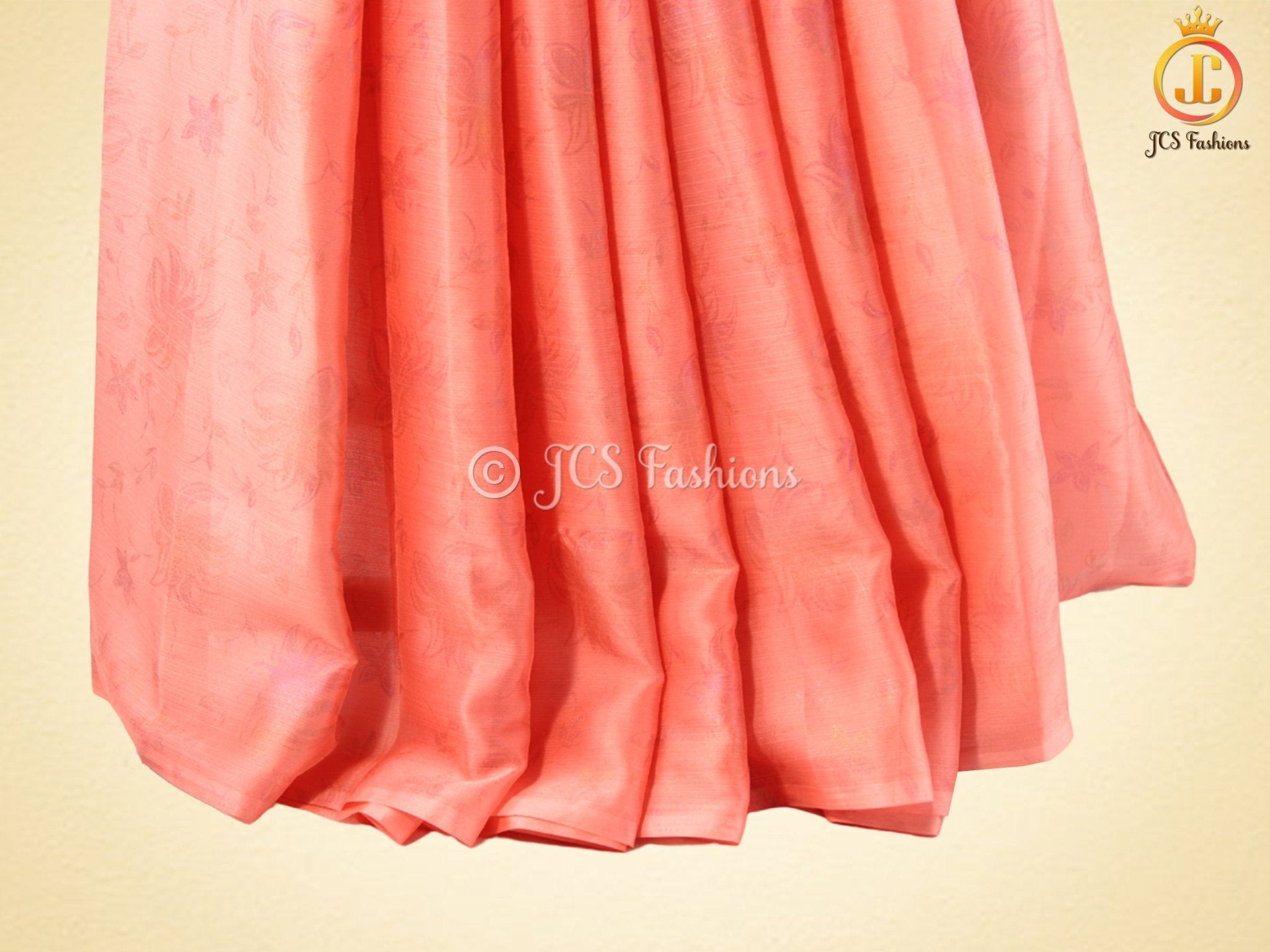 Chiffon Saree, Light weight, Saree with Stitched blouse, Flowy Saree SAREE JCS Fashions