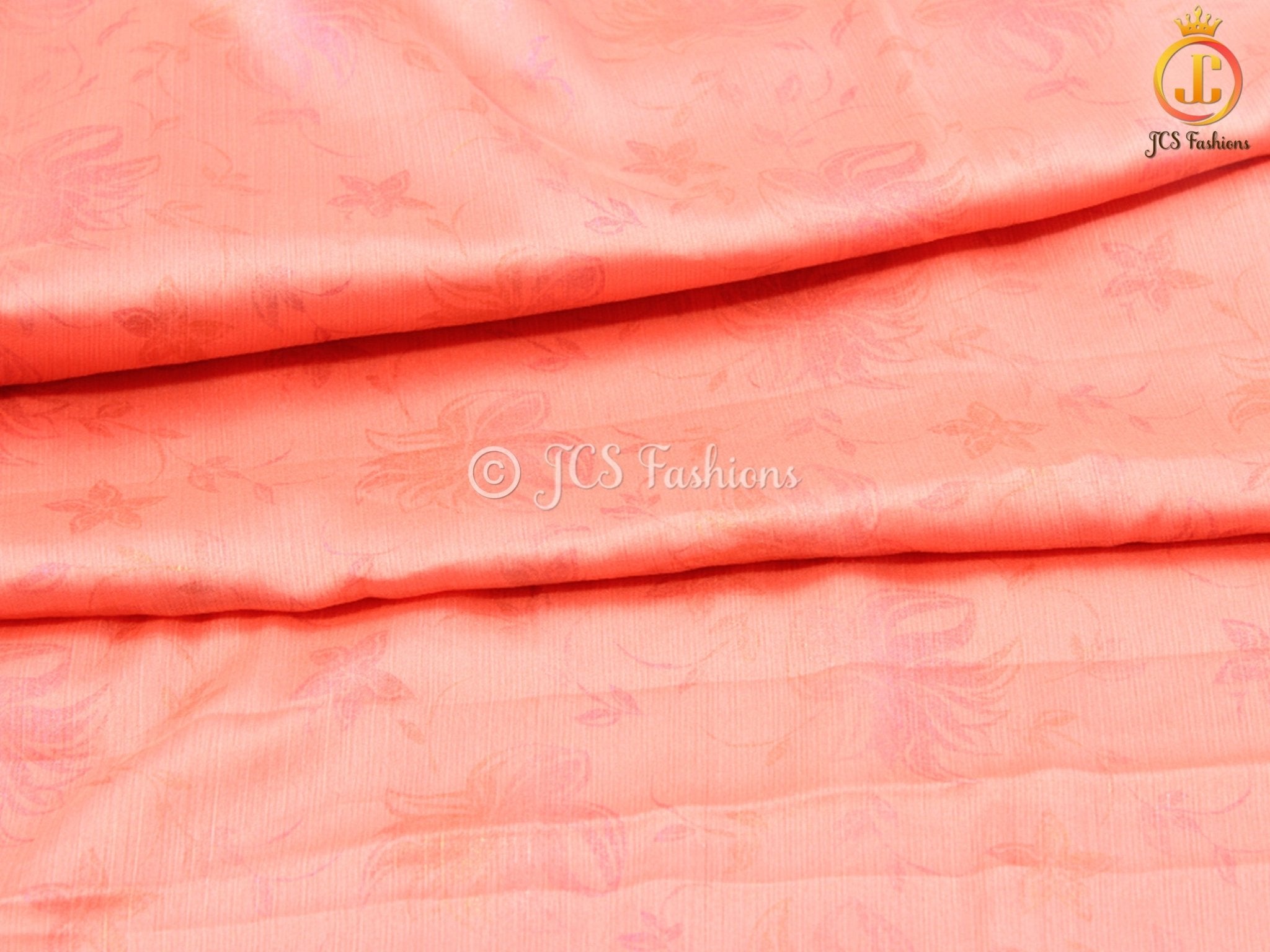Chiffon Saree, Light weight, Saree with Stitched blouse, Flowy Saree SAREE JCS Fashions