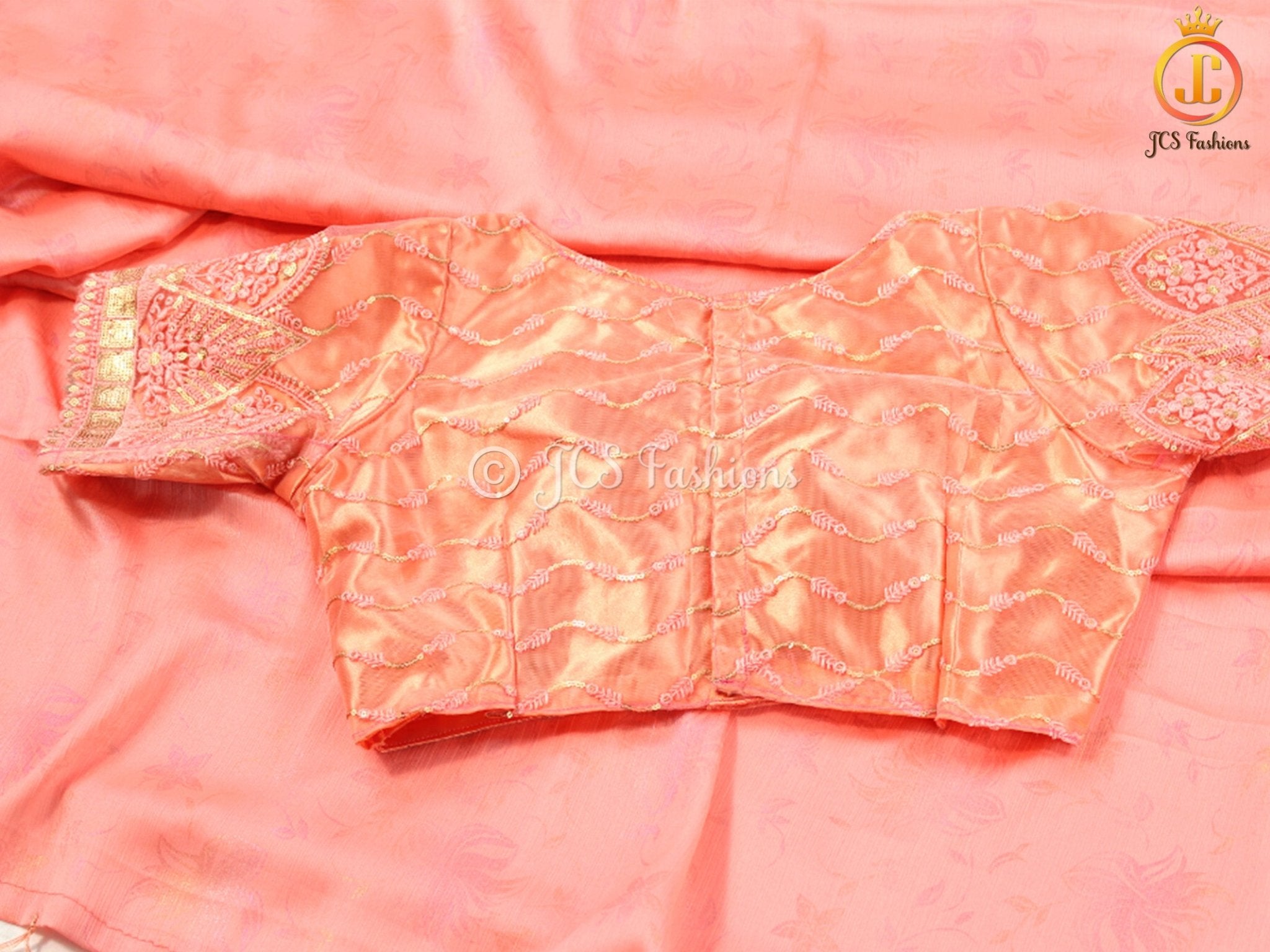 Chiffon Saree, Light weight, Saree with Stitched blouse, Flowy Saree SAREE JCS Fashions