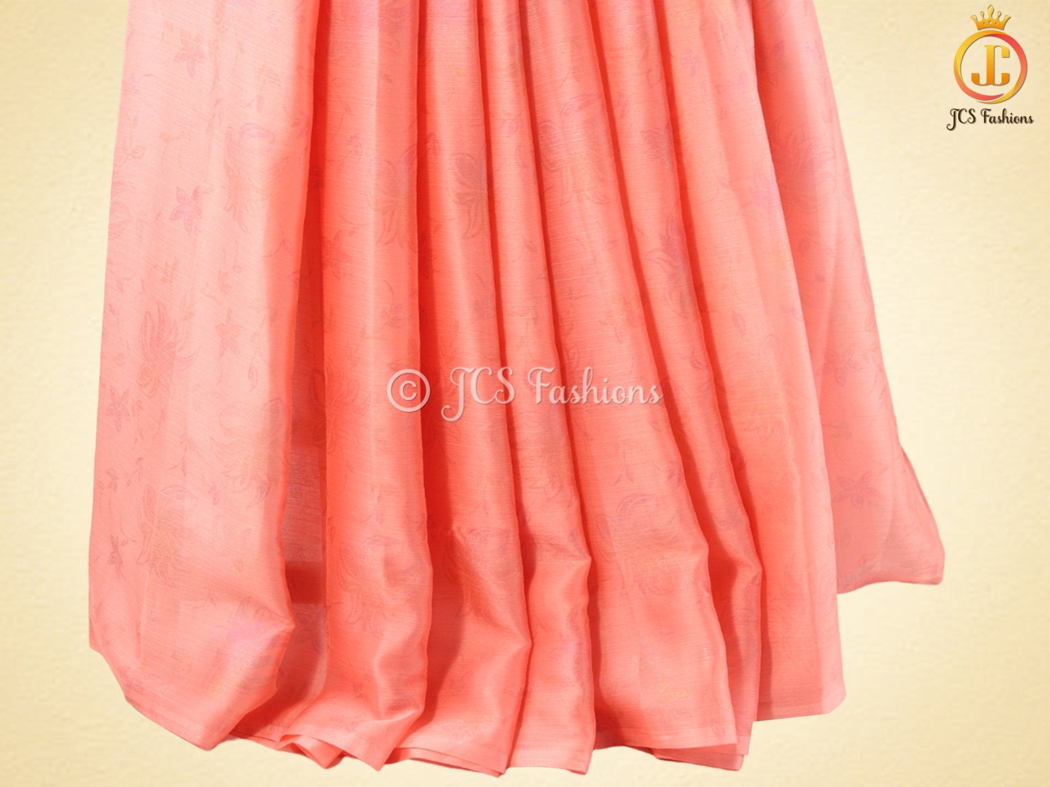 Chiffon Saree, Light weight, Saree with Stitched blouse, Flowy Saree SAREE JCS Fashions