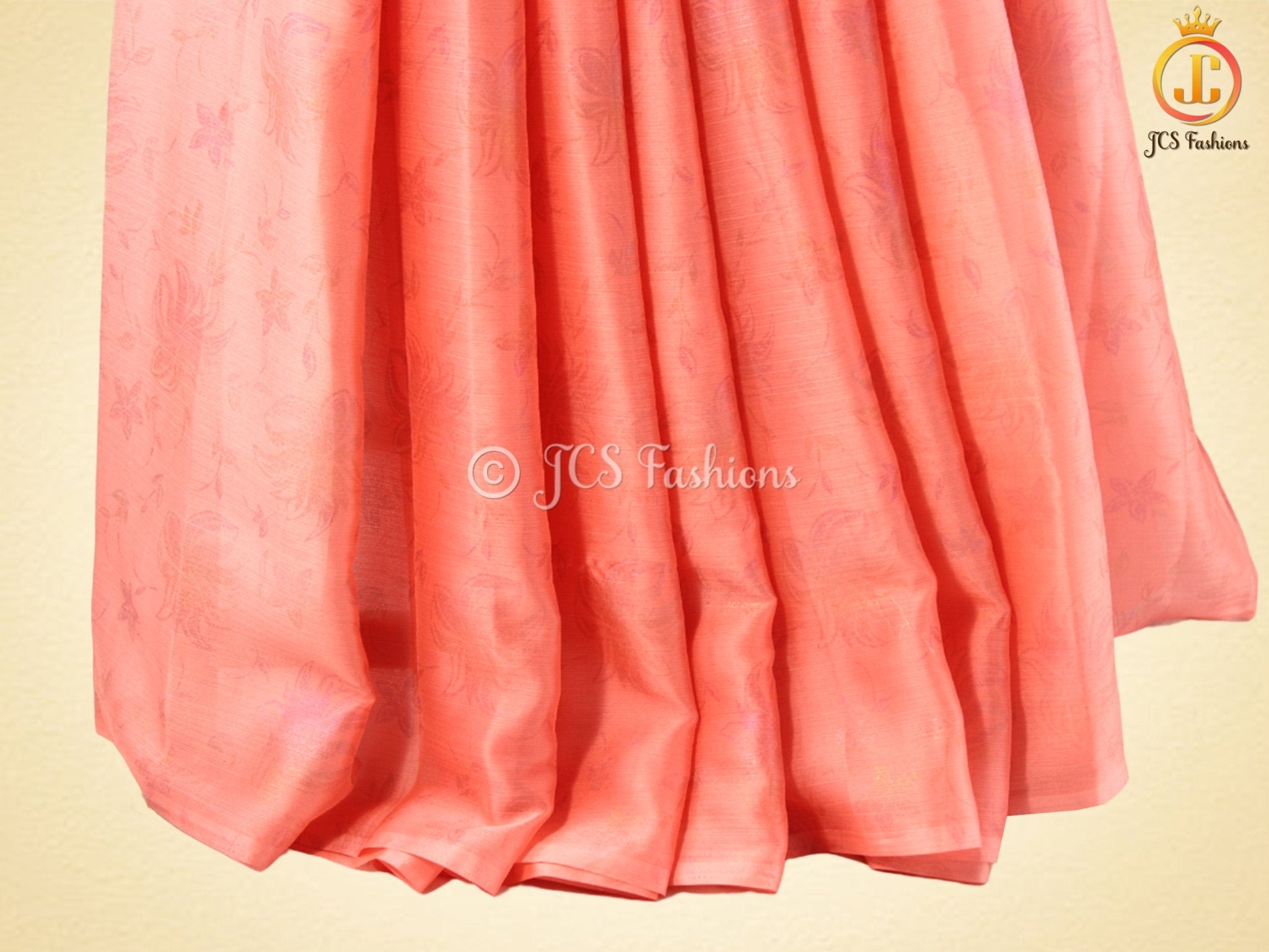 Chiffon Saree, Light weight, Saree with Stitched blouse, Flowy Saree SAREE JCS Fashions