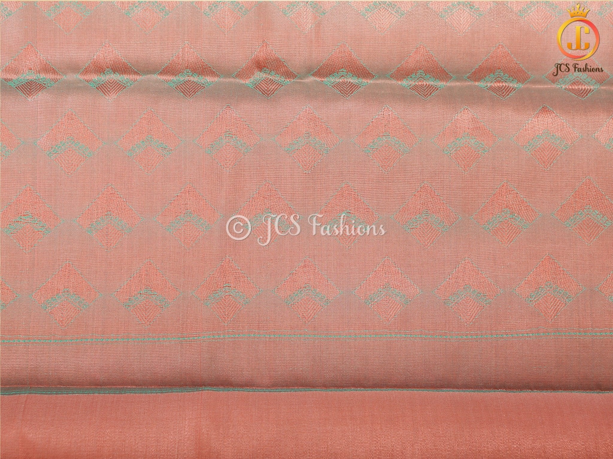 Copper Zari Border Semi-Soft Silk Saree With Blouse SAREE JCS Fashions