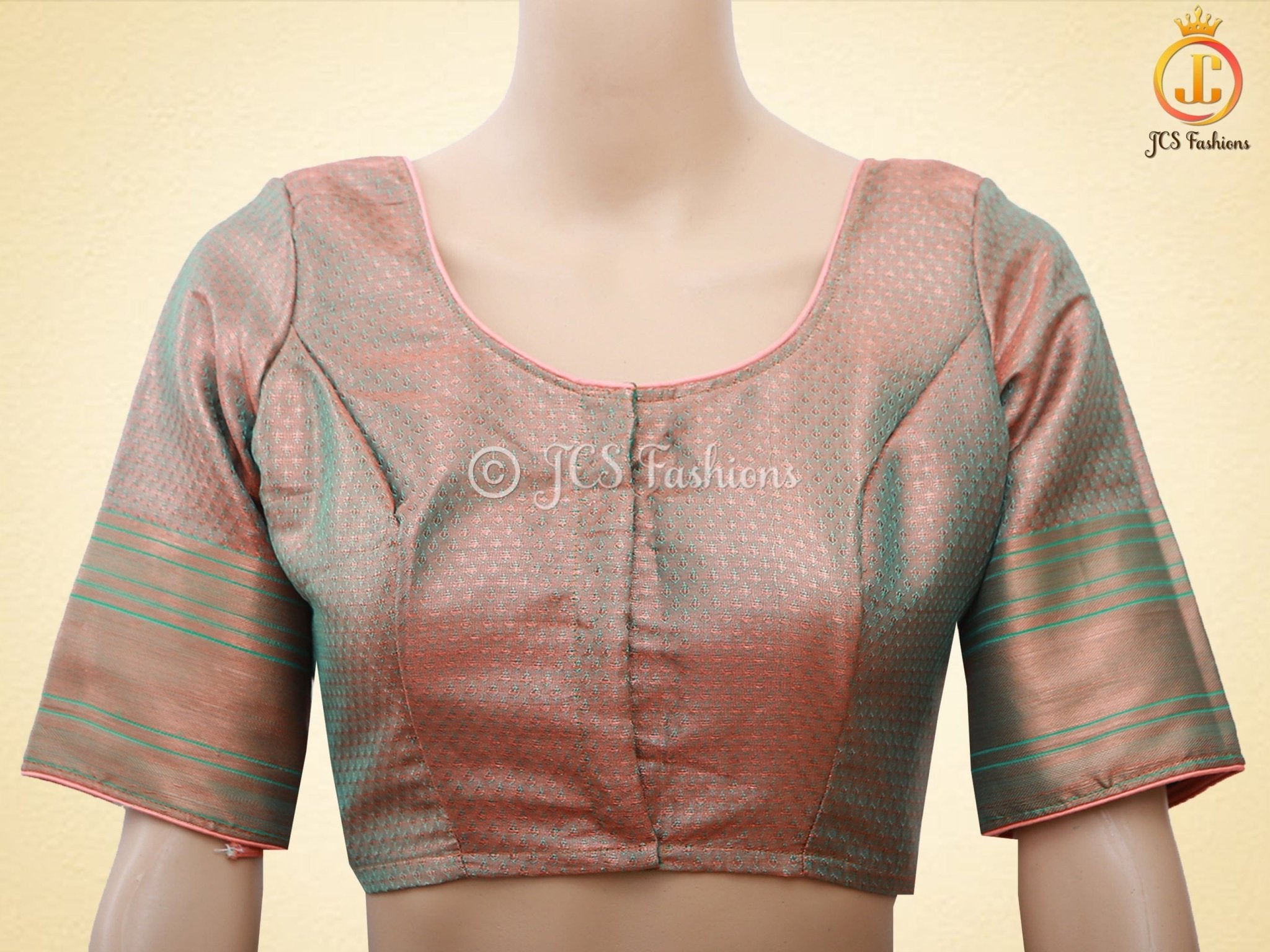 Copper Zari Border Semi-Soft Silk Saree With Blouse SAREE JCS Fashions