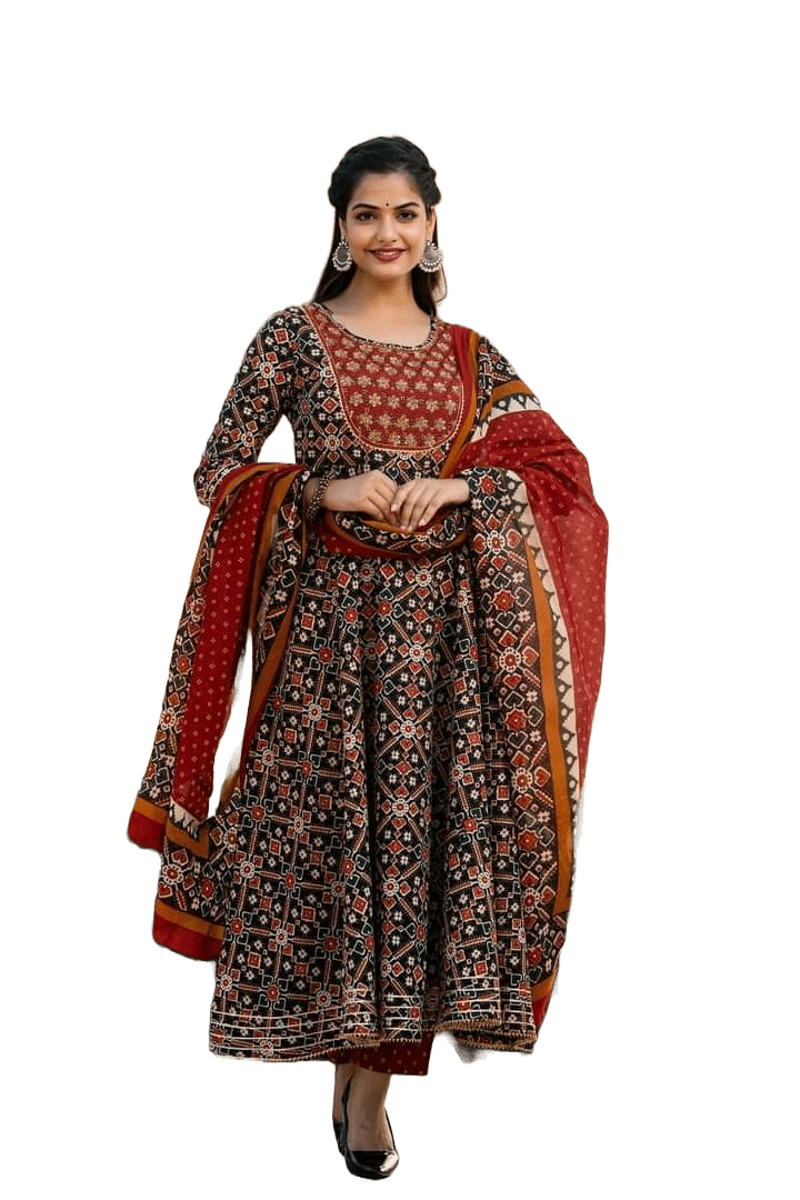 Cotton Full Flare designer Kurti from JCS Fashions - JCS Fashions