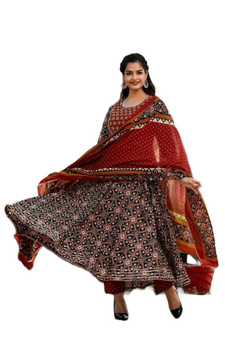 Cotton Full Flare designer Kurti from JCS Fashions - JCS Fashions