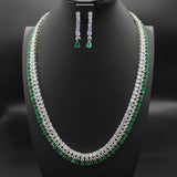 Cubic Zirconia Long Chain with Earring - JCS Fashions Jewelry JCS Fashions